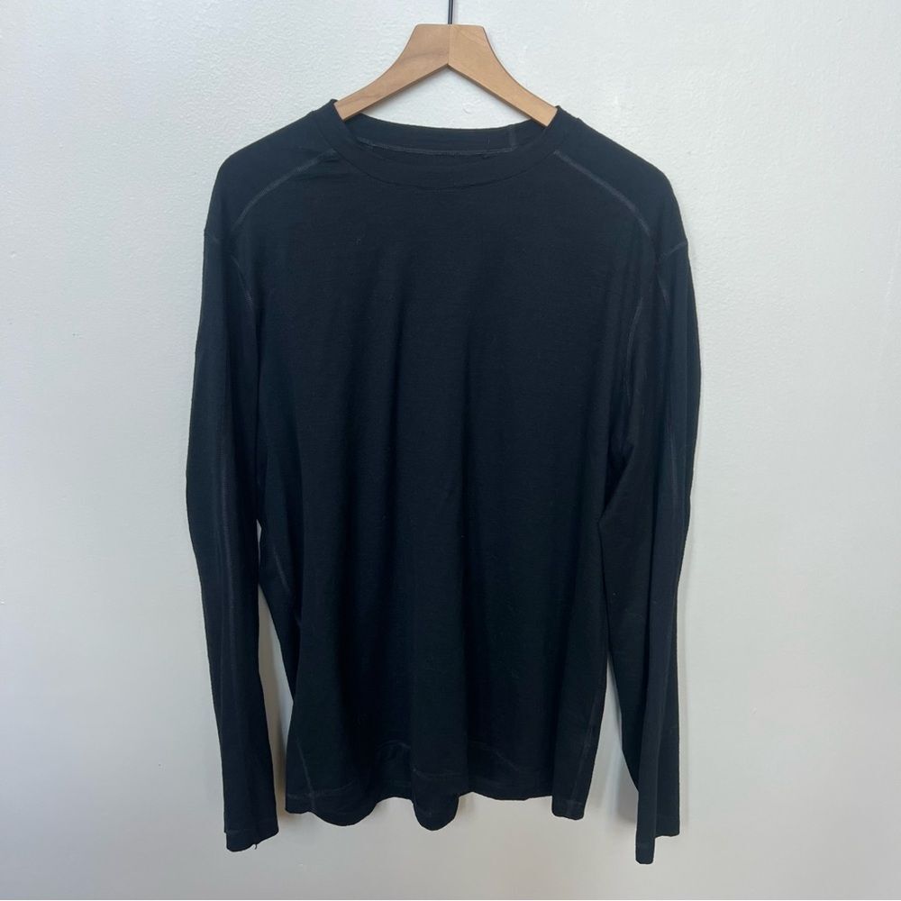 Stio Merino Wool Base Layer Black Long-Sleeve Crewneck Tee Men’s XXL